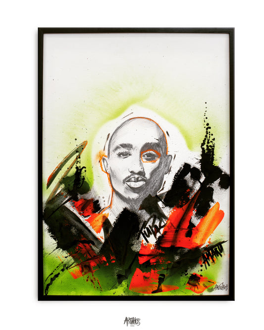 繪畫和紙上作品“Shakur” 